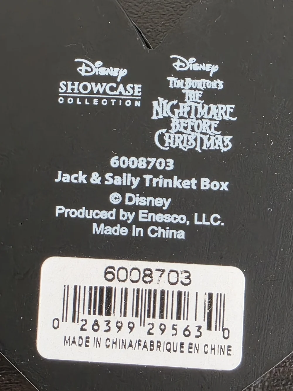 Nightmare Before Christmas Jack & Sally Trinket Box Heart Disney
